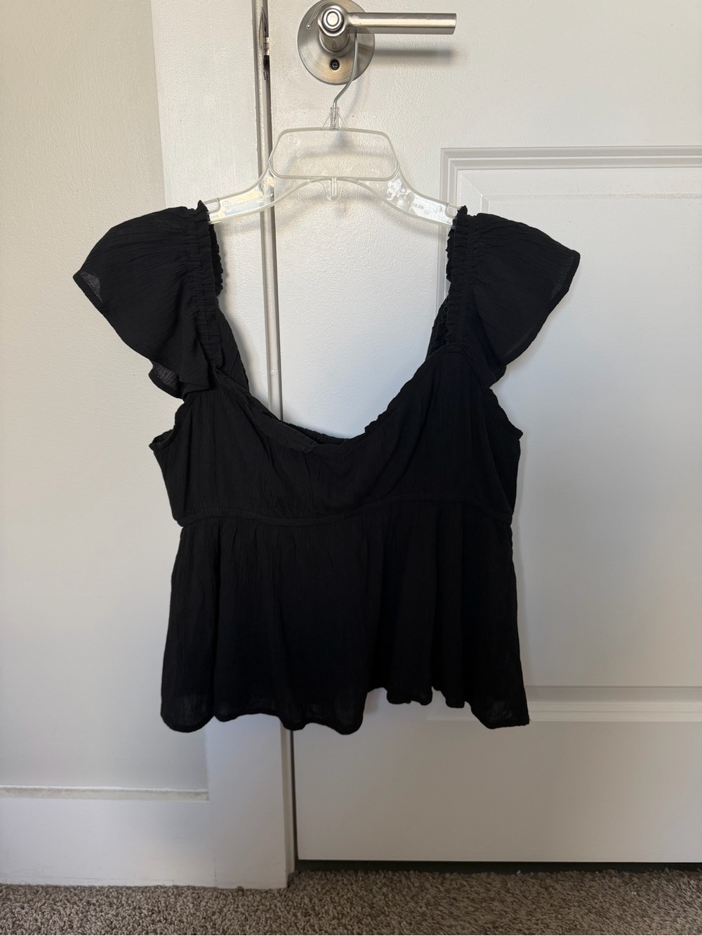 Hollister Black Flutter-Sleeve Tank